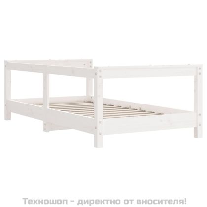 Рамка за детско легло, бяла, 70x140 см, бор масив