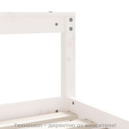 Рамка за детско легло, бяла, 70x140 см, бор масив