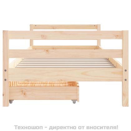 Детска рамка за легло с чекмеджета, 90x190 см, бор масив
