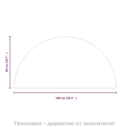 Стъклена плоча за камина полукръгла 1000x500 мм