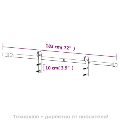 Плъзгаща врата с монтажни части, 85x210 см, борово дърво масив
