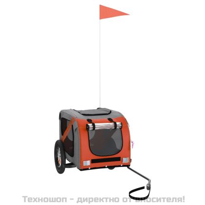 Ремарке за колело за любимци оранжев и сив Оксфорд плат желязо