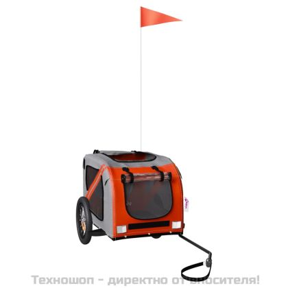 Ремарке за колело за любимци оранжев и сив Оксфорд плат желязо