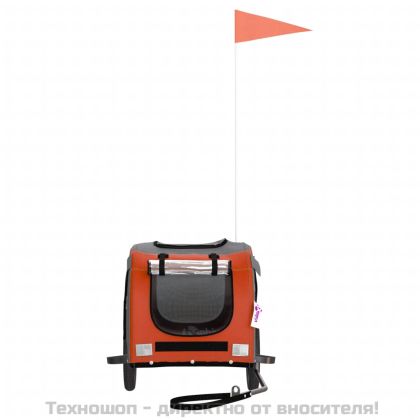 Ремарке за колело за любимци оранжев и сив Оксфорд плат желязо