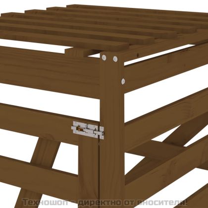 Удължение за контейнер за съхранение на кош медено бор масив