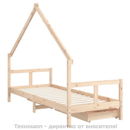 Рамка за детско легло с чекмеджета, 80x200 см, чам масив