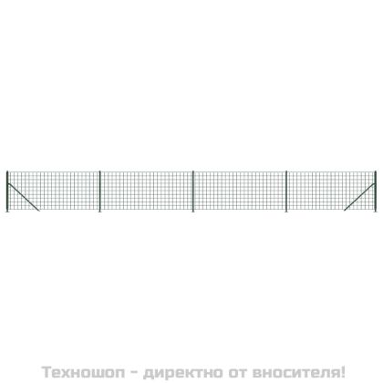Плетена оградна мрежа с фланец, зелена, 1x10 м