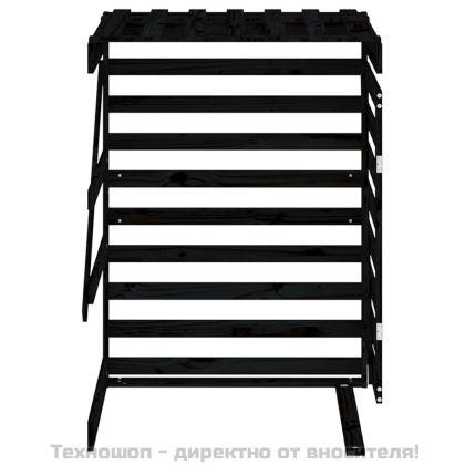 Удължение за контейнер за съхранение на кош черен бор масив