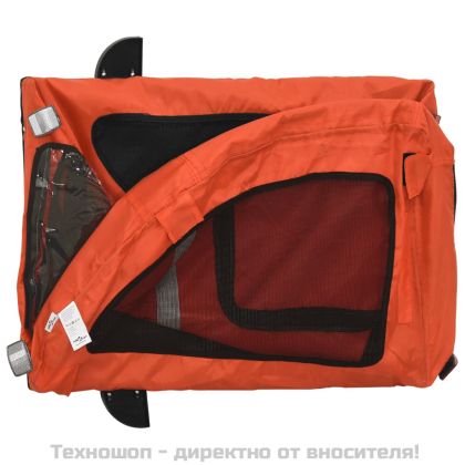 Ремарке за колело за любимци оранжев Оксфорд плат желязо