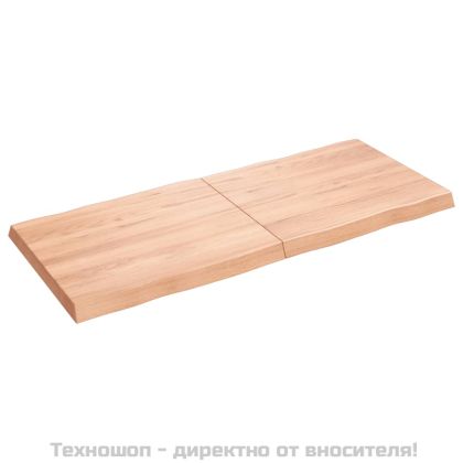 Плот за маса светлокафяв 140x60x(2-6) см обработен масивен дъб