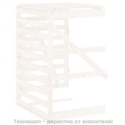 Удължение за контейнер за съхранение на кош бял дърво бор масив