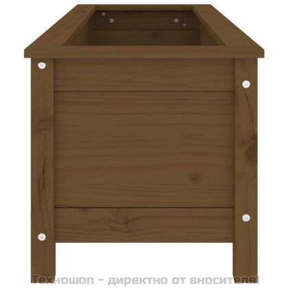 Градинско повдигнато легло меденокафяв 119,5x40x39 см бор масив