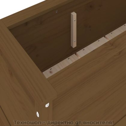 Градинско повдигнато легло меденокафяв 119,5x40x39 см бор масив