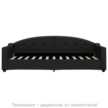 Кушетка, черна, 80x200 см, плат