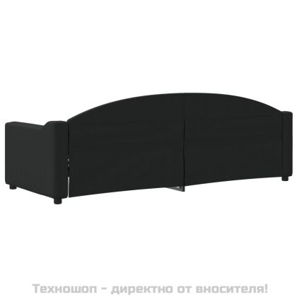 Кушетка, черна, 80x200 см, плат