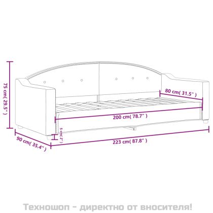 Кушетка, кремава, 80x200 см, плат