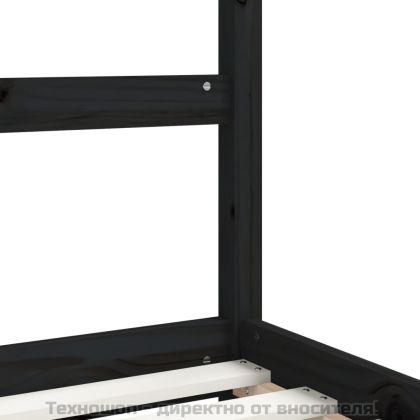 Рамка за детско легло с чекмеджета, черно, 80x200 см, чам масив