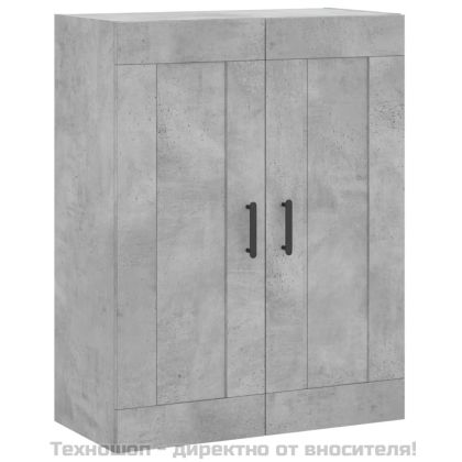 Висок шкаф, бетонно сив, 69,5x34x180 см, инженерно дърво