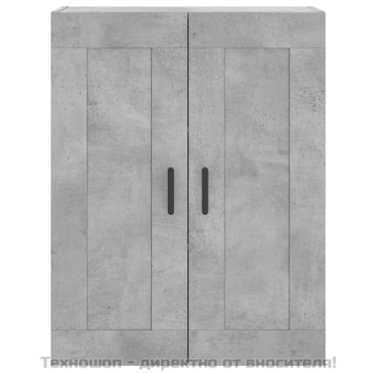 Висок шкаф, бетонно сив, 69,5x34x180 см, инженерно дърво