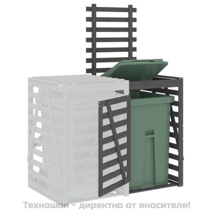 Удължение за контейнер за съхранение на кош сив дърво бор масив