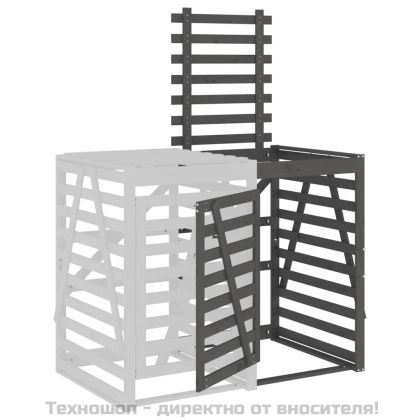 Удължение за контейнер за съхранение на кош сив дърво бор масив