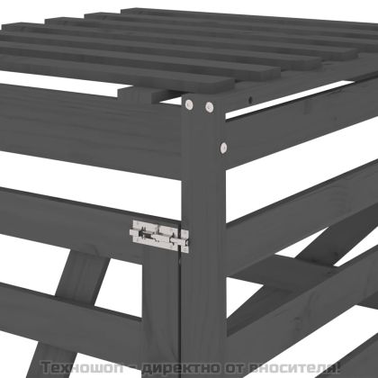 Удължение за контейнер за съхранение на кош сив дърво бор масив