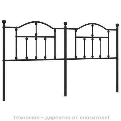 Метална табла за глава, черна, 180 см
