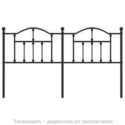 Метална табла за глава, черна, 180 см
