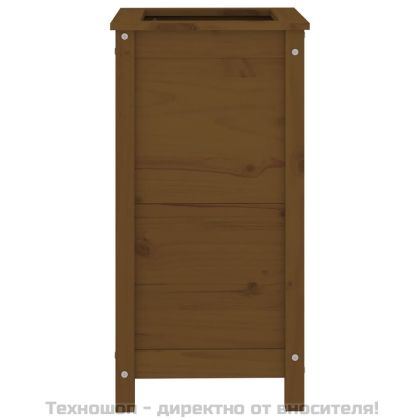 Градински сандък, меденокафяв, 40x40x78 см, бор масив
