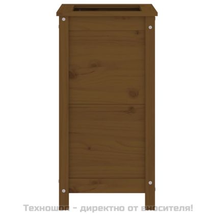 Градински сандък, меденокафяв, 40x40x78 см, бор масив