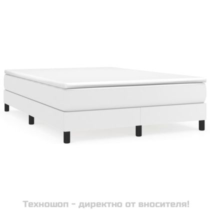 Боксспринг легло с матрак, бяло, 140x190 см изкуствена кожа
