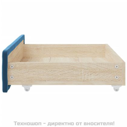 Чекмеджета за легло, 2 бр, сини, инженерно дърво и кадифе