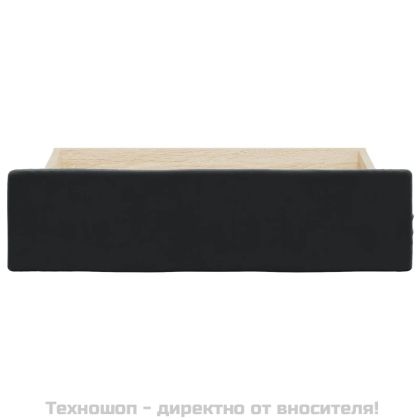 Чекмеджета за легло, 2 бр, черни, инженерно дърво и кадифе