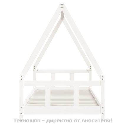Рамка за детско легло бяла 90x200 см масивна борова дървесина