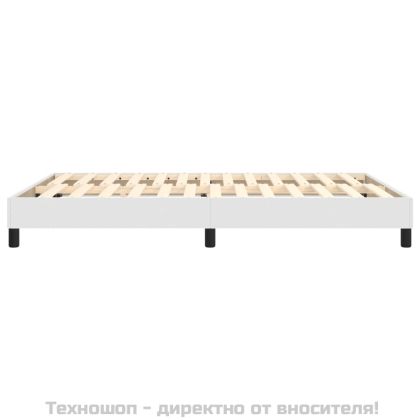 Рамка за легло с пружини, бяла,140x190 см изкуствена кожа