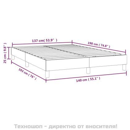 Рамка за легло с пружини, бяла,140x190 см изкуствена кожа
