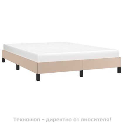 Рамка за легло, капучино, 140x190 см, изкуствена кожа