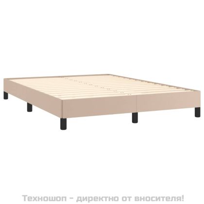 Рамка за легло, капучино, 140x190 см, изкуствена кожа