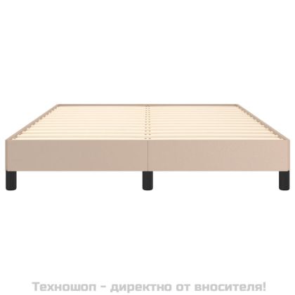 Рамка за легло, капучино, 140x190 см, изкуствена кожа
