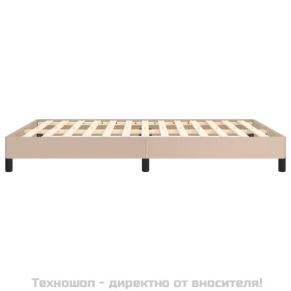Рамка за легло, капучино, 140x190 см, изкуствена кожа