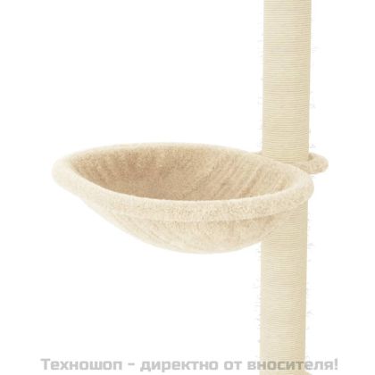 Котешко дърво със сизалени стълбове, кремаво, 95 см