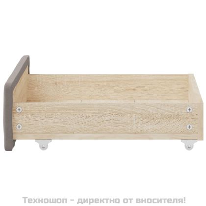 Чекмеджета за легло, 2 бр, таупе, инженерно дърво и плат