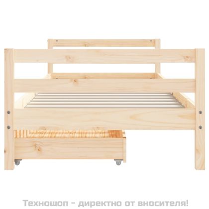 Рамка за детско легло с чекмеджета 90x200 см масивно дърво бор