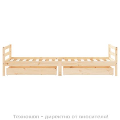 Рамка за детско легло с чекмеджета 90x200 см масивно дърво бор