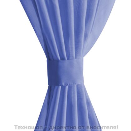 Пердета от воал, 2 бр, 140x225 см, кралско сини