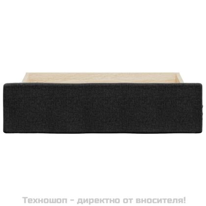 Чекмеджета за легло, 2 бр, черни, инженерно дърво и плат