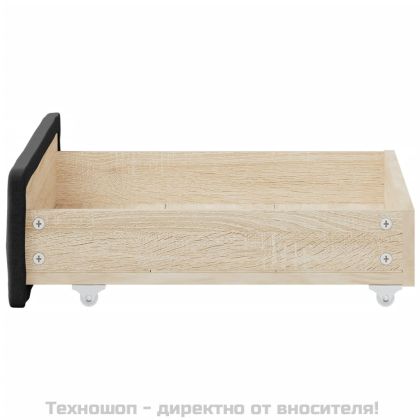 Чекмеджета за легло, 2 бр, черни, инженерно дърво и плат