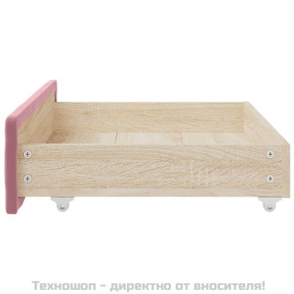 Чекмеджета за легло, 2 бр, розови, инженерно дърво и кадифе
