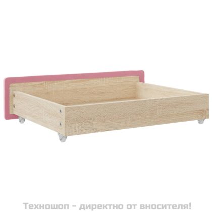 Чекмеджета за легло, 2 бр, розови, инженерно дърво и кадифе