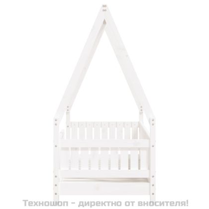 Рамка за детско легло, бяла, 70x140 см, бор масив